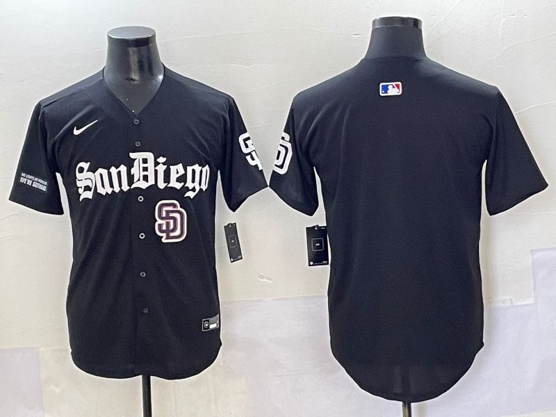 Men 2025 San Diego Padres Blank Black Five generations Joint Name Nike MLB Jersey style 11
